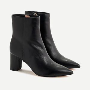 Brand new J. Crew black leather pointy-toe boots